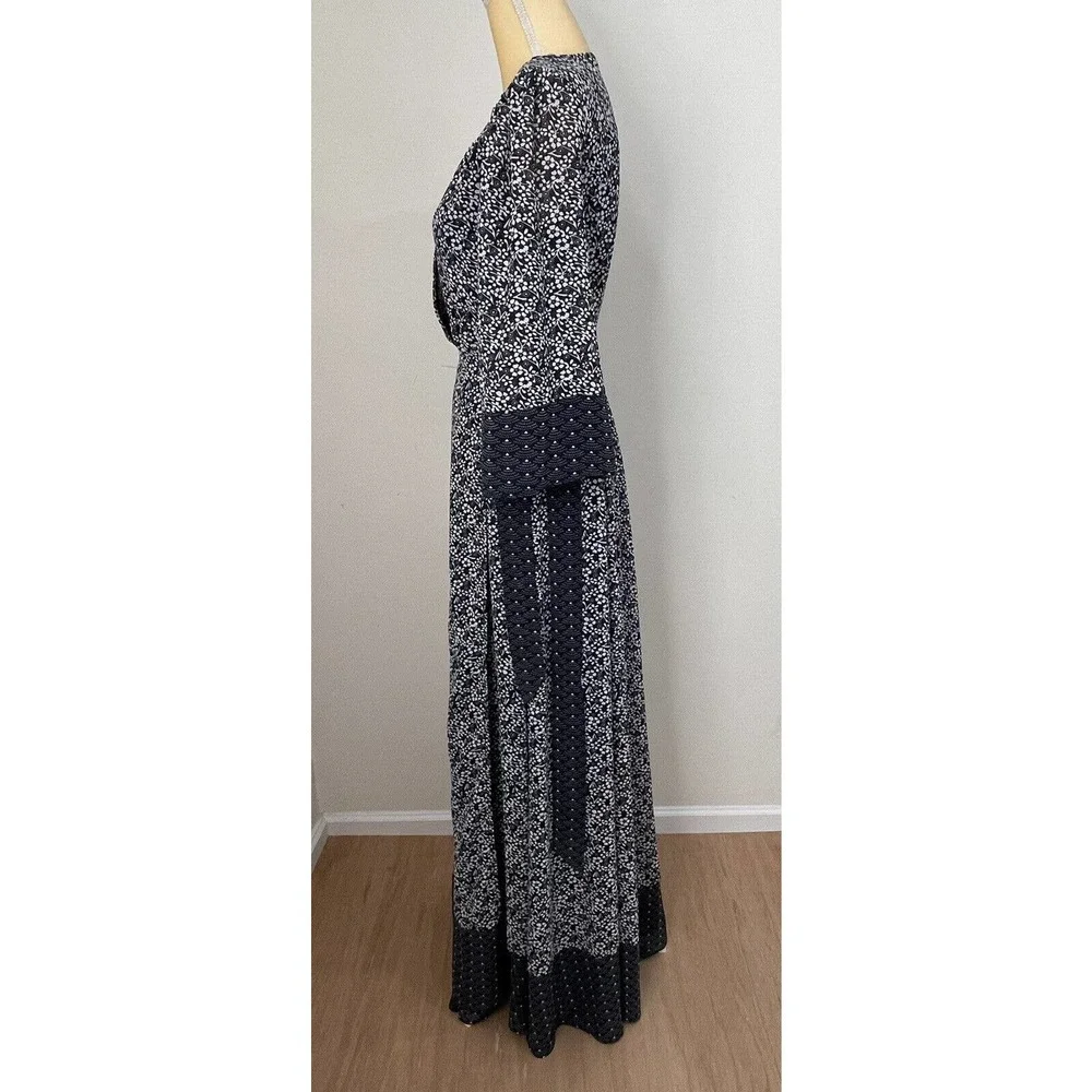 Tularosa Jolene Wrap Maxi Dress Size XS Navy Floral